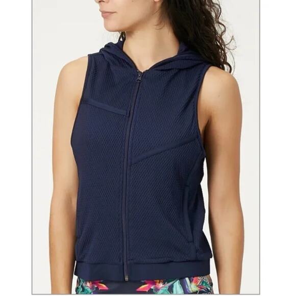 Lucky in Love Jackets & Blazers - Lucky In Love Vest Hood Athletic Athleisure Running Hiking Biking - Size M